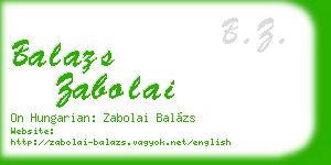 balazs zabolai business card